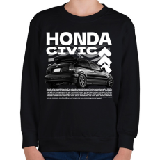 PRINTFASHION Honda civic - Gyerek pulóver - Fekete