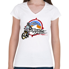 PRINTFASHION Honda Dakar - Női V-nyakú póló - Fehér