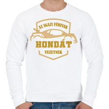 PRINTFASHION Honda sofőr - Férfi pulóver - Fehér férfi pulóver, kardigán