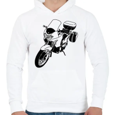 PRINTFASHION honda transalp - Férfi kapucnis pulóver - Fehér férfi pulóver, kardigán