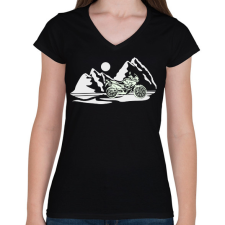PRINTFASHION honda transalp hegyekben - Női V-nyakú póló - Fekete női póló