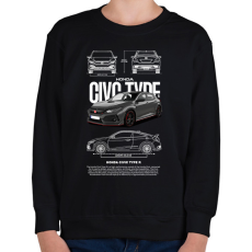 PRINTFASHION Honda TYPE R - Gyerek pulóver - Fekete