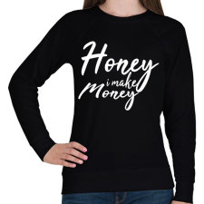 PRINTFASHION Honey I make money - Női pulóver - Fekete női pulóver, kardigán
