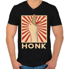 PRINTFASHION honk honk - Férfi V-nyakú póló - Fekete