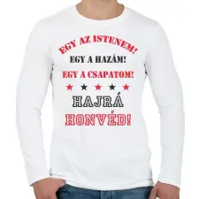 PRINTFASHION Honvéd - Férfi hosszú ujjú póló - Fehér férfi póló