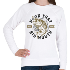 PRINTFASHION Hook that big mouth - Női pulóver - Fehér