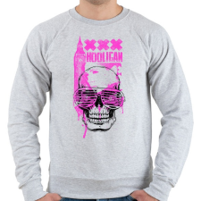 PRINTFASHION Hooligan Pink Skull - Férfi pulóver - Sport szürke férfi pulóver, kardigán