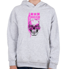 PRINTFASHION Hooligan Pink Skull - Gyerek kapucnis pulóver - Sport szürke gyerek pulóver, kardigán