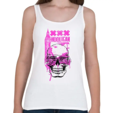 PRINTFASHION Hooligan Pink Skull - Női atléta - Fehér