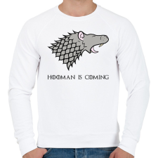 PRINTFASHION Hooman is coming - Férfi pulóver - Fehér férfi pulóver, kardigán