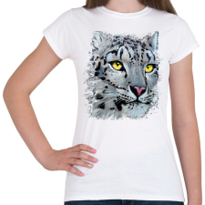 PRINTFASHION Hópárduc - sárga szemmel - Női póló - Fehér női póló
