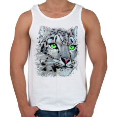 PRINTFASHION Hópárduc - zöld szemmel - Férfi atléta - Fehér
