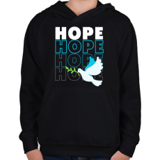PRINTFASHION Hope felirat - Gyerek kapucnis pulóver - Fekete