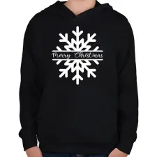 PRINTFASHION Hópehely - Gyerek kapucnis pulóver - Fekete gyerek pulóver, kardigán