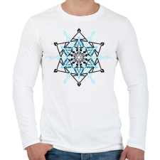 PRINTFASHION Hópehely mandala - kék - Férfi hosszú ujjú póló - Fehér férfi póló