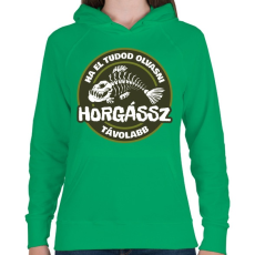 PRINTFASHION Horgássz Távolabb - Női kapucnis pulóver - Zöld