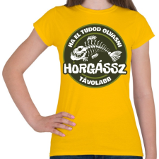 PRINTFASHION Horgássz Távolabb - Női póló - Sárga női póló