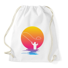PRINTFASHION Horgász a naplementében - Sportzsák, Tornazsák - Fehér tornazsák