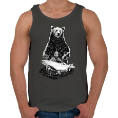 PRINTFASHION Horgász a pácban - Férfi atléta - Sötétszürke