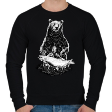 PRINTFASHION Horgász a pácban - Férfi pulóver - Fekete férfi pulóver, kardigán