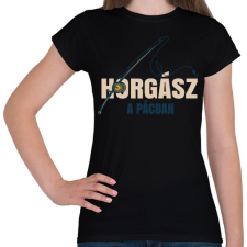 PRINTFASHION Horgász a pácban - Női póló - Fekete női póló