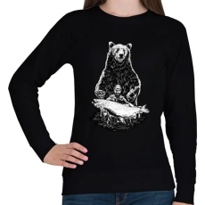 PRINTFASHION Horgász a pácban - Női pulóver - Fekete