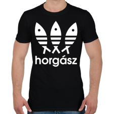 PRINTFASHION Horgász adidas márkaparódia - Férfi póló - Fekete férfi póló