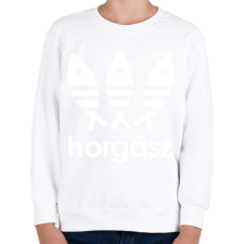 PRINTFASHION Horgász adidas márkaparódia - Gyerek pulóver - Fehér gyerek pulóver, kardigán