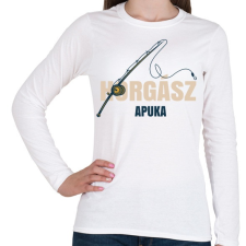 PRINTFASHION Horgász apuka - Női hosszú ujjú póló - Fehér női póló