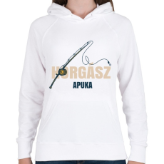 PRINTFASHION Horgász apuka - Női kapucnis pulóver - Fehér