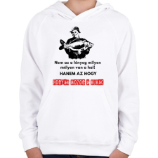 PRINTFASHION horgász bölcsesség - Gyerek kapucnis pulóver - Fehér gyerek pulóver, kardigán