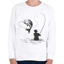 PRINTFASHION Horgász  - Gyerek pulóver - Fehér gyerek pulóver, kardigán