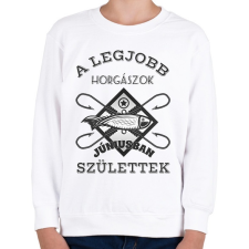 PRINTFASHION Horgász június - Gyerek pulóver - Fehér gyerek pulóver, kardigán