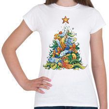 PRINTFASHION Horgász karácsonyfa - Női póló - Fehér női póló