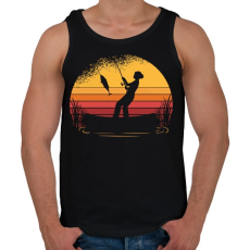 PRINTFASHION Horgász lány - sötét alaphoz - Férfi atléta - Fekete