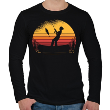 PRINTFASHION Horgász lány - sötét alaphoz - Férfi hosszú ujjú póló - Fekete férfi póló