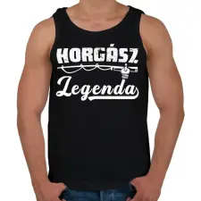 PRINTFASHION Horgász legenda - Férfi atléta - Fekete atléta, trikó