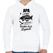PRINTFASHION Horgász Legenda - Férfi kapucnis pulóver - Fehér férfi pulóver, kardigán