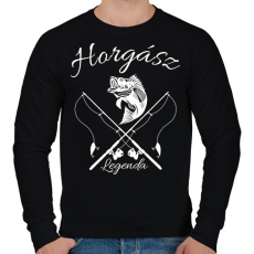 PRINTFASHION Horgász legenda  - Férfi pulóver - Fekete