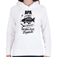 PRINTFASHION Horgász Legenda - Női kapucnis pulóver - Fehér