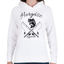 PRINTFASHION Horgász legenda  - Női kapucnis pulóver - Fehér női pulóver, kardigán