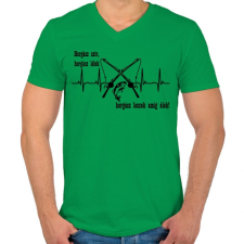 PRINTFASHION Horgász lélek - Férfi V-nyakú póló - Zöld férfi póló