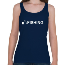 PRINTFASHION Horgász like - Női atléta - Sötétkék női trikó
