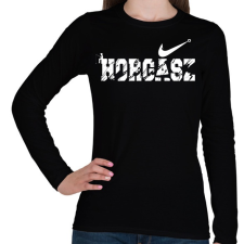 PRINTFASHION Horgász logó fehér - Női hosszú ujjú póló - Fekete női póló