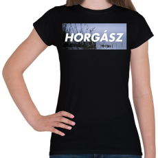 PRINTFASHION Horgász logó - Női póló - Fekete