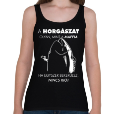 PRINTFASHION Horgász-maffia - Női atléta - Fekete