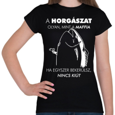 PRINTFASHION Horgász-maffia - Női póló - Fekete női póló
