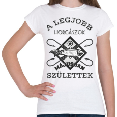PRINTFASHION Horgász május - Női póló - Fehér