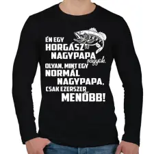 PRINTFASHION Horgász nagypapa - Férfi hosszú ujjú póló - Fekete férfi póló