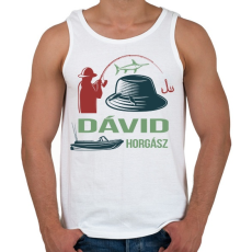 PRINTFASHION Horgász - Névvel - Férfi atléta - Fehér